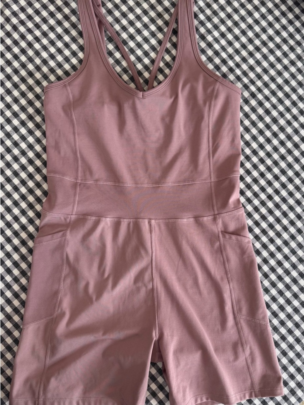 Calvin Klein Performance Dusty Rose Butter Soft Athletic Tank Romper